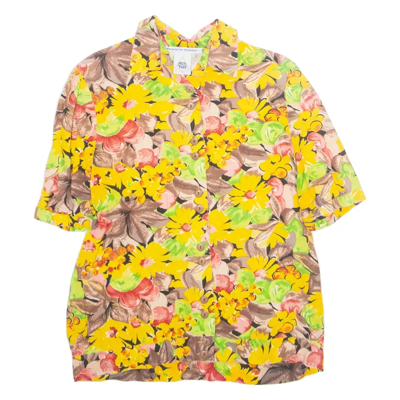 NEW TAST Womens Printed Blouse Yellow Crazy Pattern M