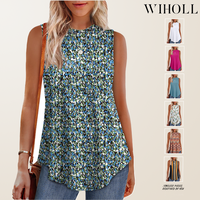 WIHOLL High Neck Tank Tops for Women Loose Fit Sleeveless Top Summer Clothes Womens Tunic Tops to Wear with Leggings
