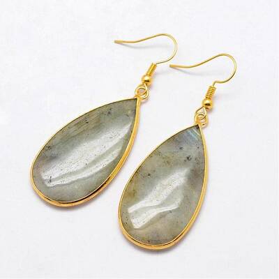 Natural Labradorite Dangle Earrings