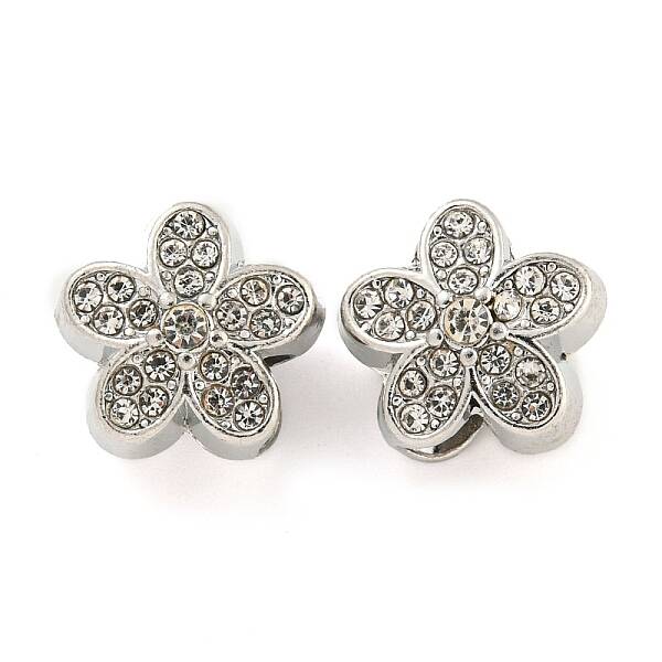 Rack Plating Alloy Rhinestone European Beads