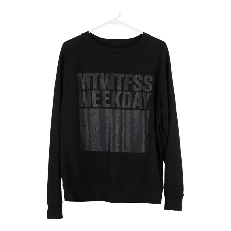 Weekday Graphic Sweatshirt - Large Black Cotton Blend