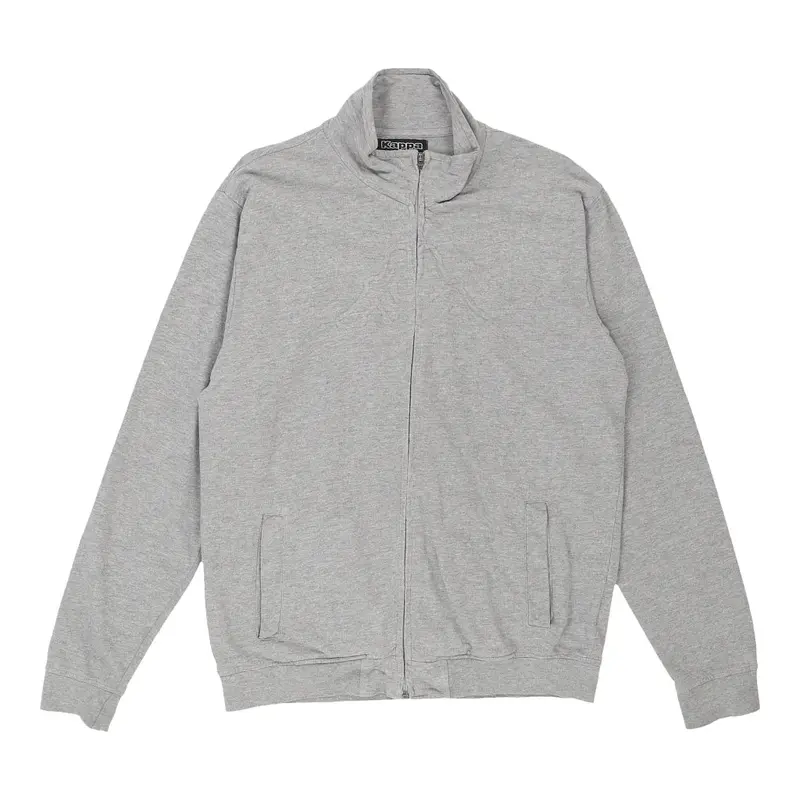 Vintage Kappa Zip Up - XL Grey Cotton