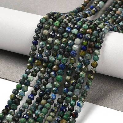 Natural Chrysocolla and Lapis Lazuli Beads Strands