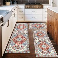 [Deals For You Days] HEBE Washable Farmhouse Kitchen Rugs Sets of 3 Non Slip Kitchen Rugs and Mats Boho Kitchen Mats for Floo...