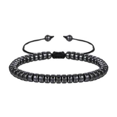 Synthetic Hematite Braided Bead Braeclet
