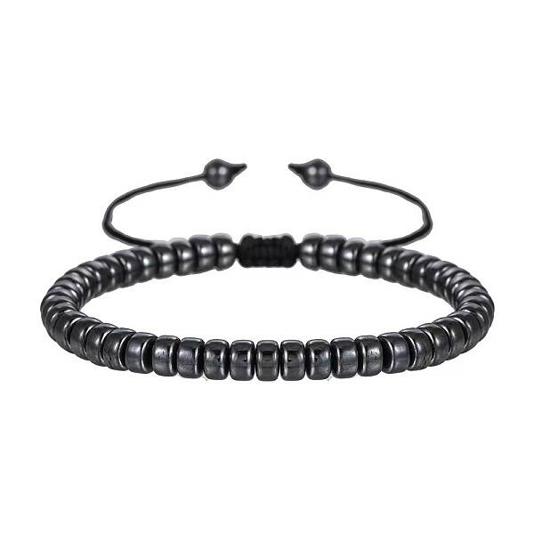 Synthetic Hematite Braided Bead Braeclet