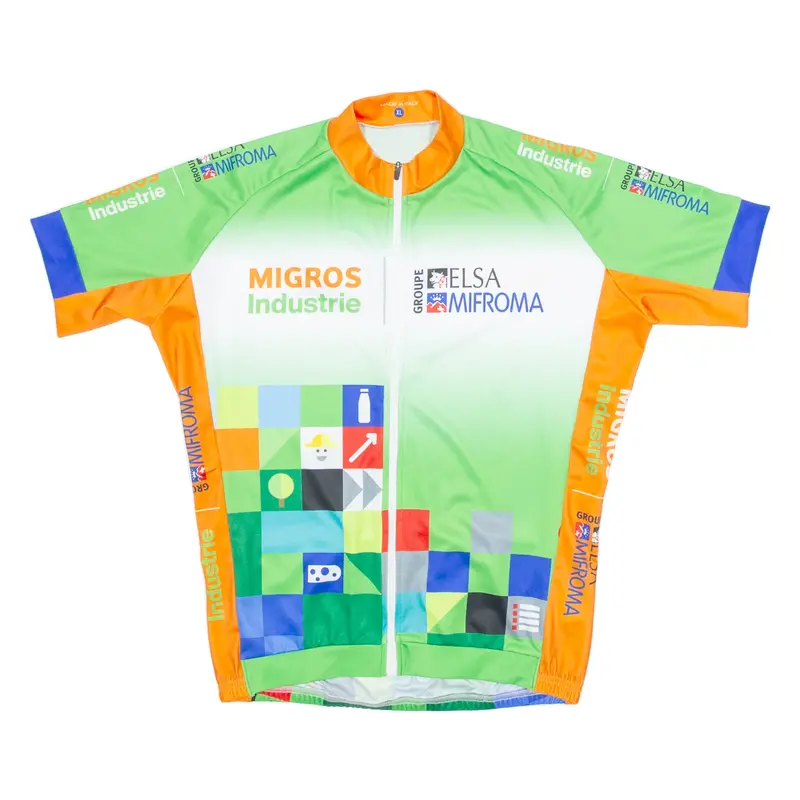 MIFROMA Cycling Mens Jersey Green High Neck XL