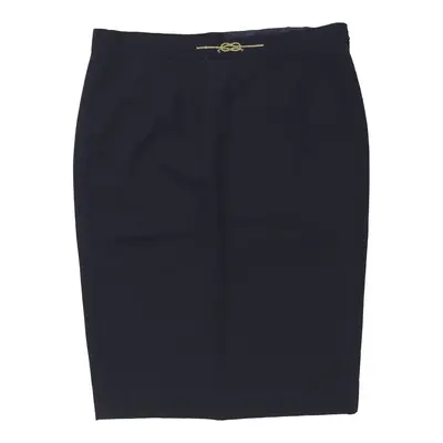 Les Copains Midi Skirt - 38W UK 18 Navy Cotton Blend