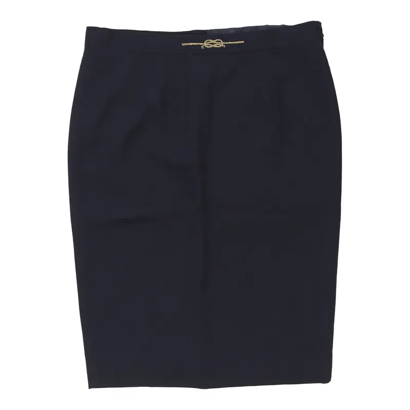 Les Copains Midi Skirt - 38W UK 18 Navy Cotton Blend