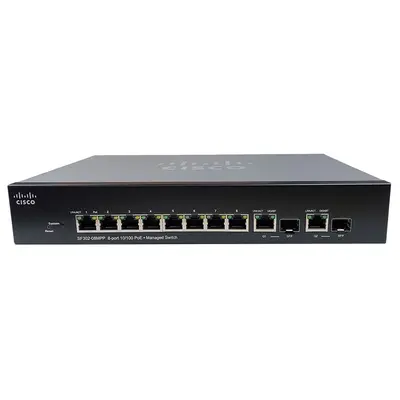SF302-08MPP-K9-NA Cisco SF302-08MPP 8x Port PoE+ 2x Combo SFP Switch