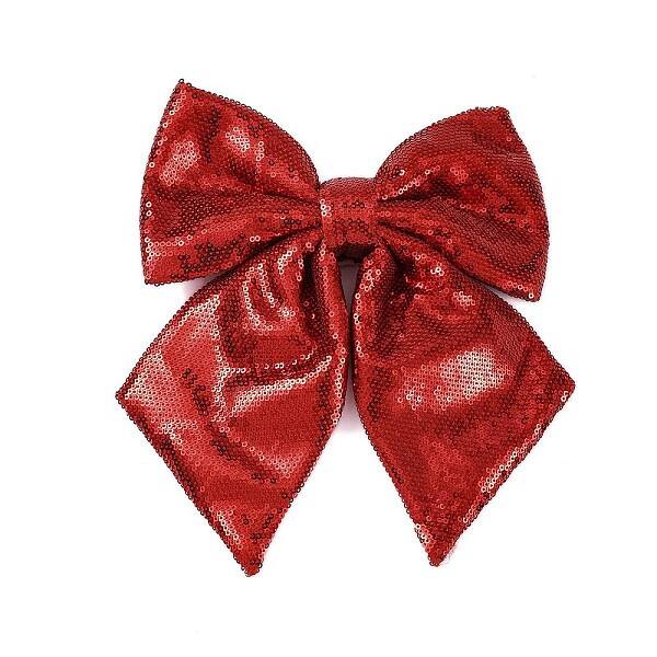 Christmas Plastic Sequin Big Bowknot Pendant Decorations