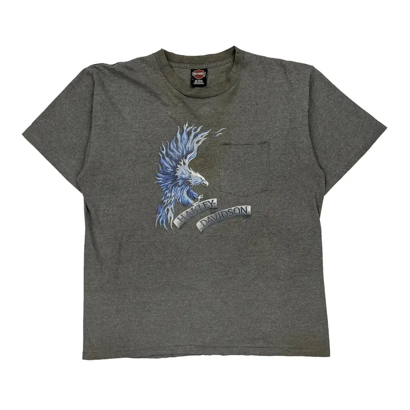Myrtle Beach Harley Davidson Graphic T-Shirt - XL Grey Cotton