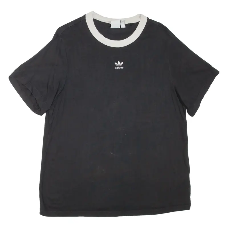 ADIDAS Womens T-Shirt Black UK 16