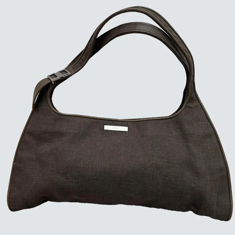 Pre-owned GUCCI Linen Shoulder Bags Khaki Hobo Shoulder Bag