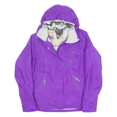 SALOMON Womens Ski Jacket Purple Hooded M