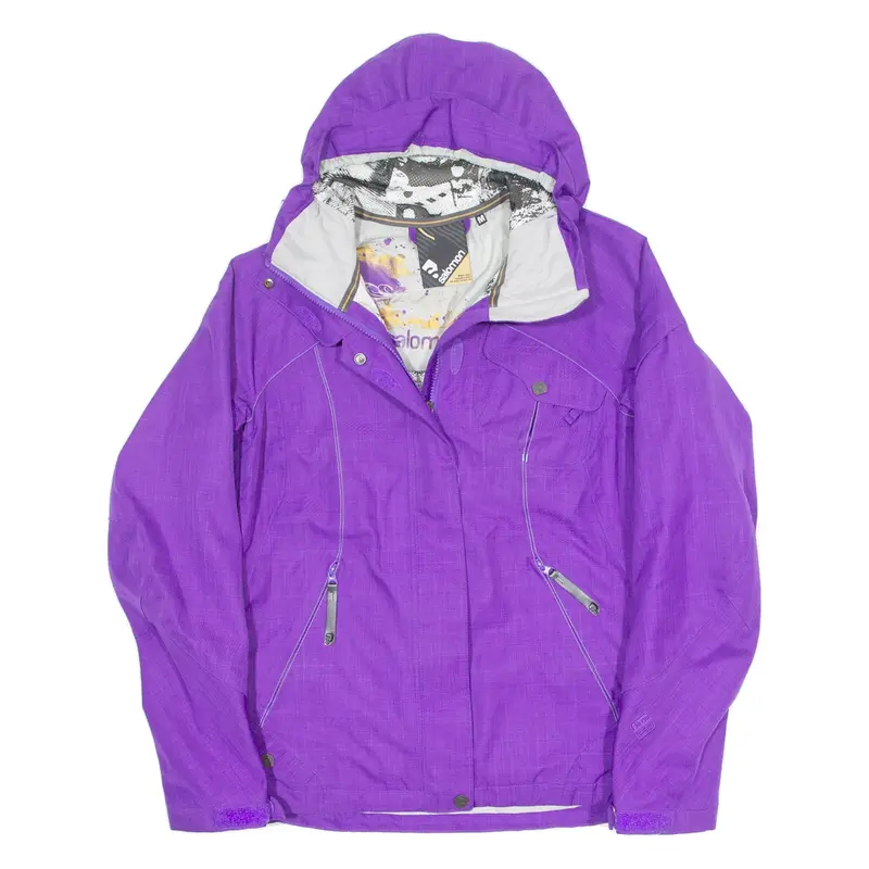 SALOMON Womens Ski Jacket Purple Hooded M