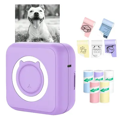 Portable Mini Sticker Printer, 1 Count Smart Pocket Thermal Printer (with Printing Paper) for iOS&Android Bluetooth Compatib...