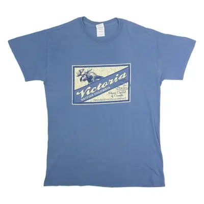 GILDAN Victoria British Columbia Mens T-Shirt Blue Crew Neck M