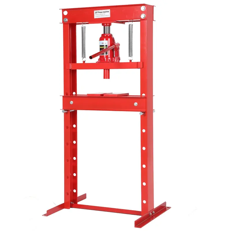 Garvee 20-Ton Hydraulic H-Frame Shop Press - Adjustable Table (4.53” to 27.4”) with Stamping Plates for Auto Repair, Gara...