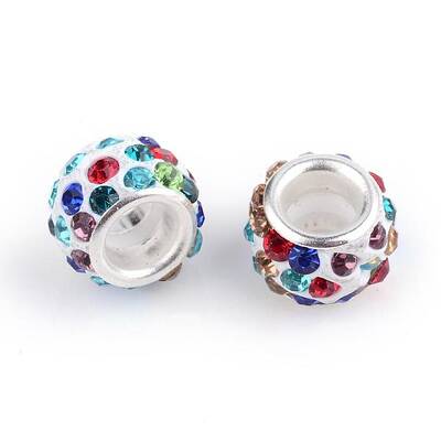 Polymer Clay Rhinestone European Beads