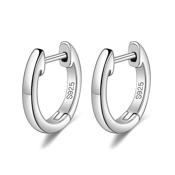 Anti-Tarnish Rhodium Plated 925 Sterling Silver Huggie Hoop Earrings