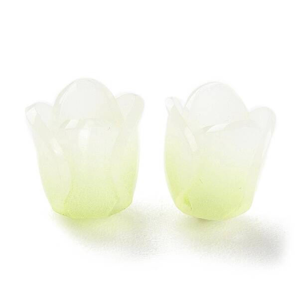 4-Petal Opaque Acrylic Bead Caps