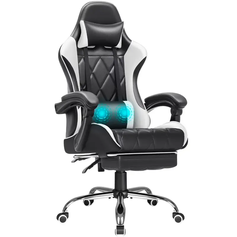 HOMALL Gaming Chair, Computer Chair with Footrest and Massage Lumbar Support, Ergonomic High Back Video Game Chair with Swive...