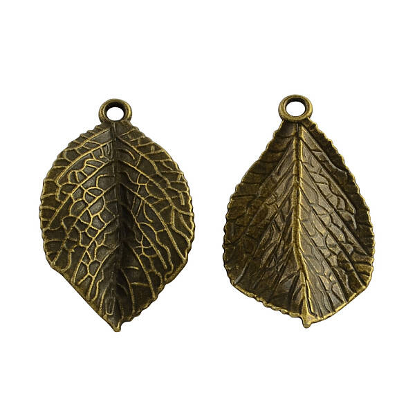 Tibetan Style Alloy Leaf Pendants