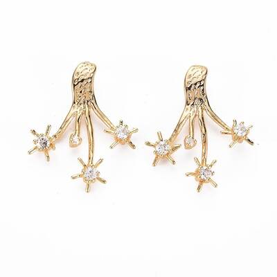 Brass Micro Pave Clear Cubic Zirconia Pendants
