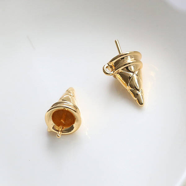 Brass Ice Cream Cone Peg Bail Pin Charms