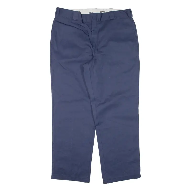 DICKIES 874 Workwear Mens Trousers Blue Regular Straight W38 L30