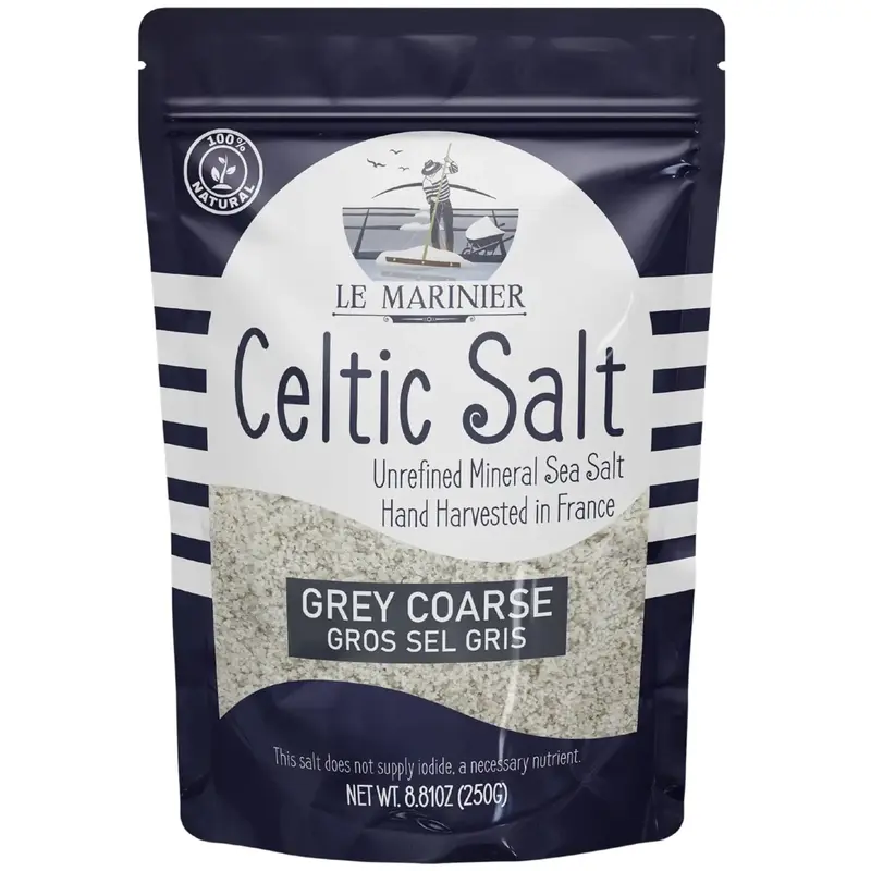 Le Marinier French Sea Salt Grey Coarse Sea Salt 0.6lb Mineral-Rich Unrefined Sea Salt 100% Natural Hand Harvested Low Sodium