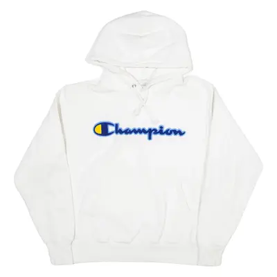 CHAMPION Reverse Weave Hoodie White Pullover Womens M