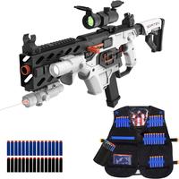 SOFITEN VIKTOR N-Y,Toy Automatic Sniper Rifle Toy gun Set Foam Dart Blaster with Tactical Vest, Infrared, Flashlight, Power I...