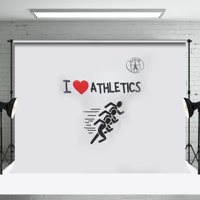 I Love Athletics Paris 2024 Sport Olympic Backdrop - Aperturee