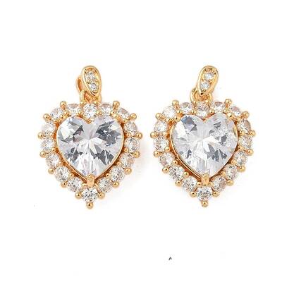 Brass Micro Pave Clear Cubic Zirconia Pendants