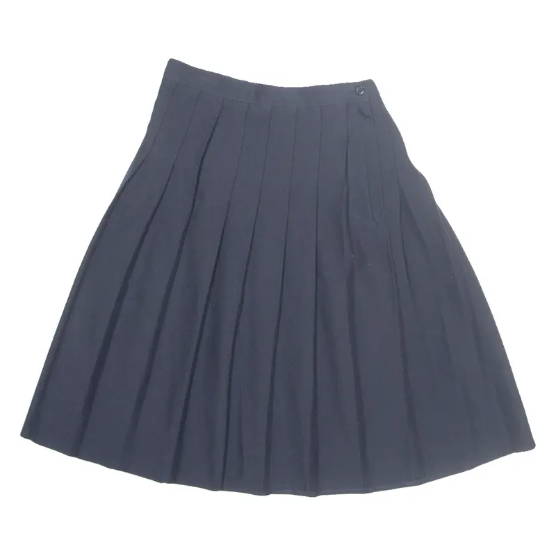 Womens Pleated Skirt Blue Knee Length XS