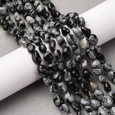 Natural Snowflake Obsidian Beads Strands