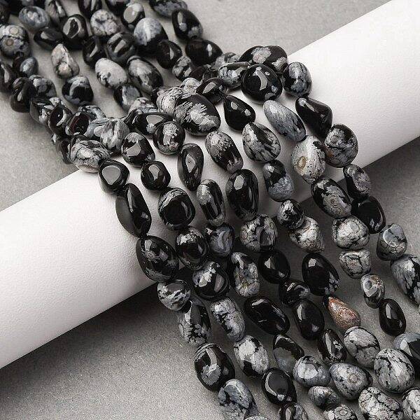 Natural Snowflake Obsidian Beads Strands