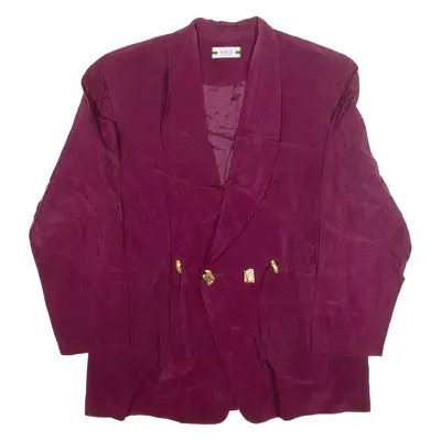 GOLD COLLECTION Womens Blazer Jacket Maroon Silk 90s M