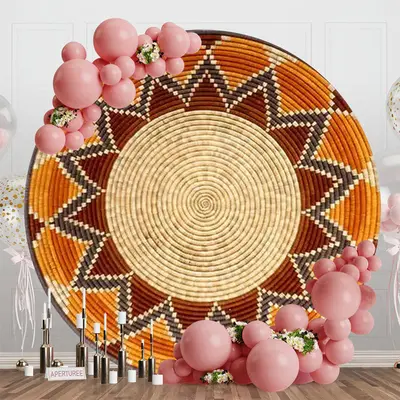 Traditional Ethiopian Basket Round Backdrop Cover - Aperturee
