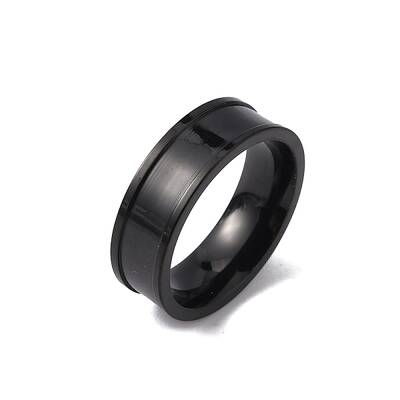 201 Stainless Steel Grooved Finger Ring Settings