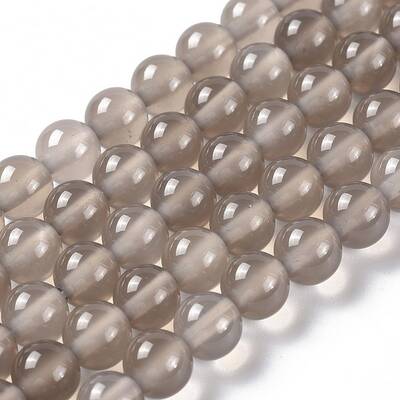 Natural Grey Agate Bead Strands