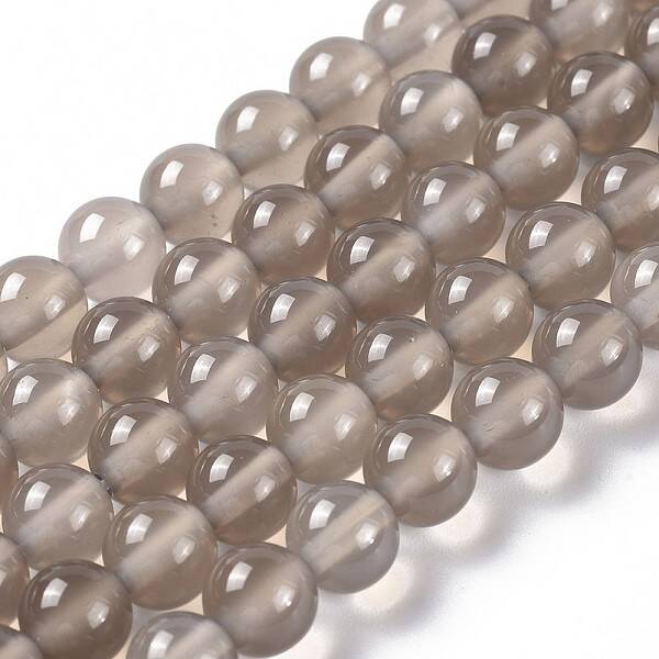 Natural Grey Agate Bead Strands