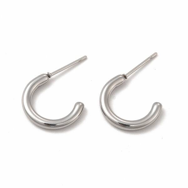 Non-Tarnish 304 Stainless Steel Ring Stud Earrings