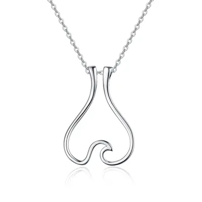 Sterling Silver Two-tone Circular Shaped Spray Pendant Necklace