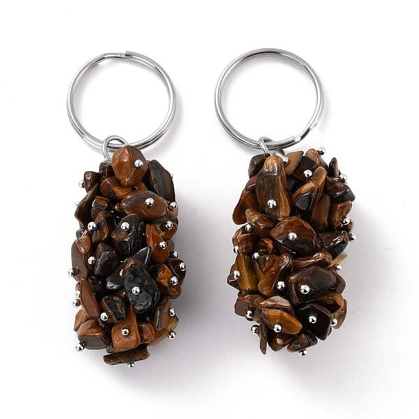 Natural Tiger Eye Keychain