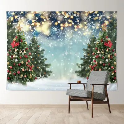 Aperturee Light Spot Snowflake Bokeh Christmas Tree Backdrop