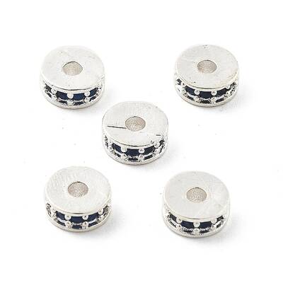 Brass Micro Pave Cubic Zirconia Beads