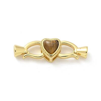 Brass Heart Fold Over Clasps